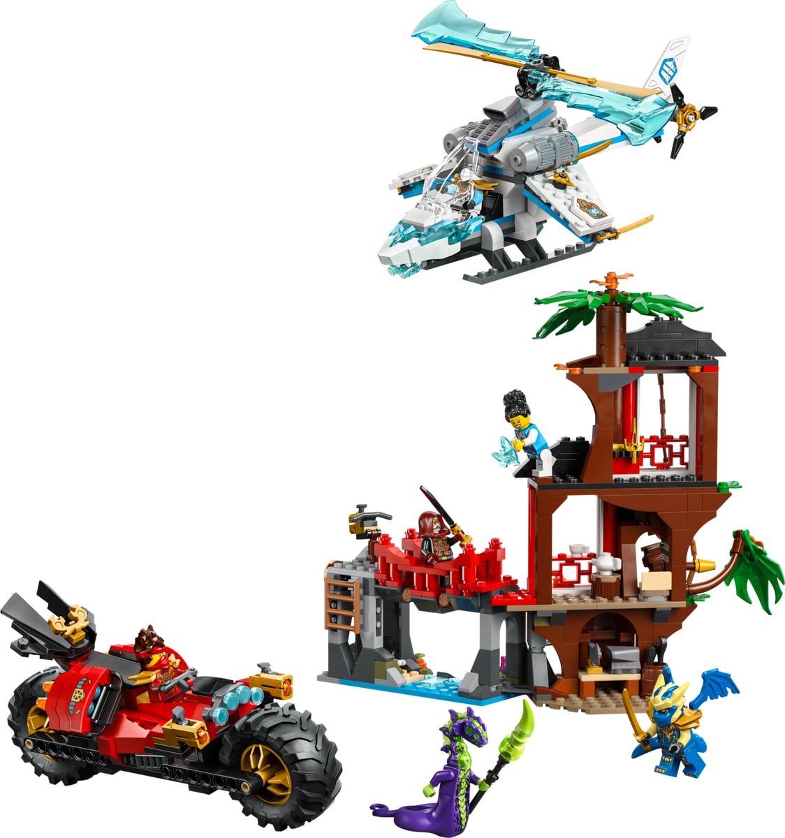 Ninjago : la bataille de la cabane et du véhicule ninja