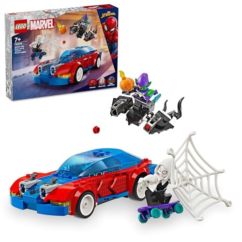 Marvel : la voiture de course de Spider-Man et le Bouffon Vert Venom