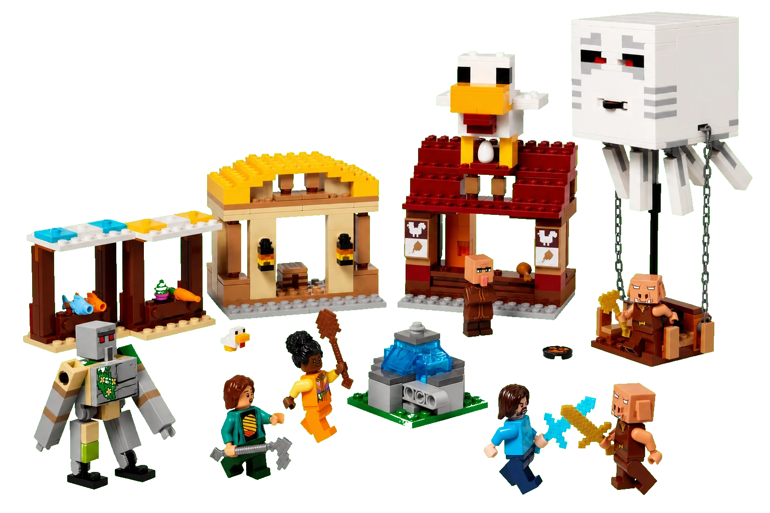 Minecraft : l’attaque du village par le ghast-ballon