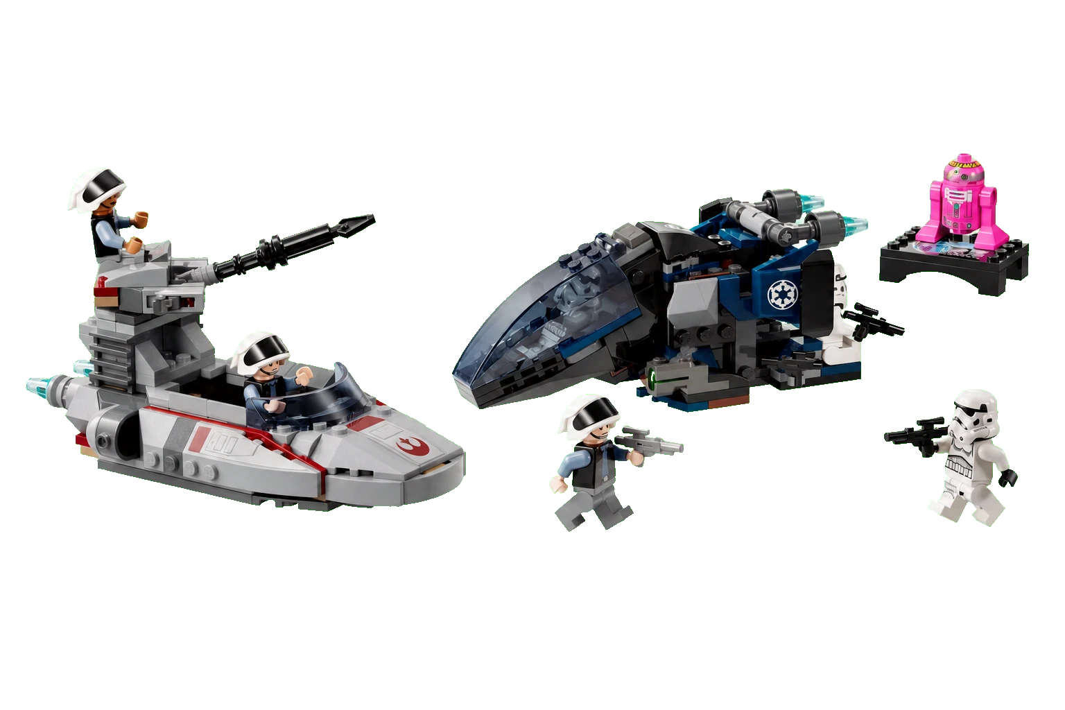 Star Wars : la navette impériale contre le speeder rebelle éclaireur