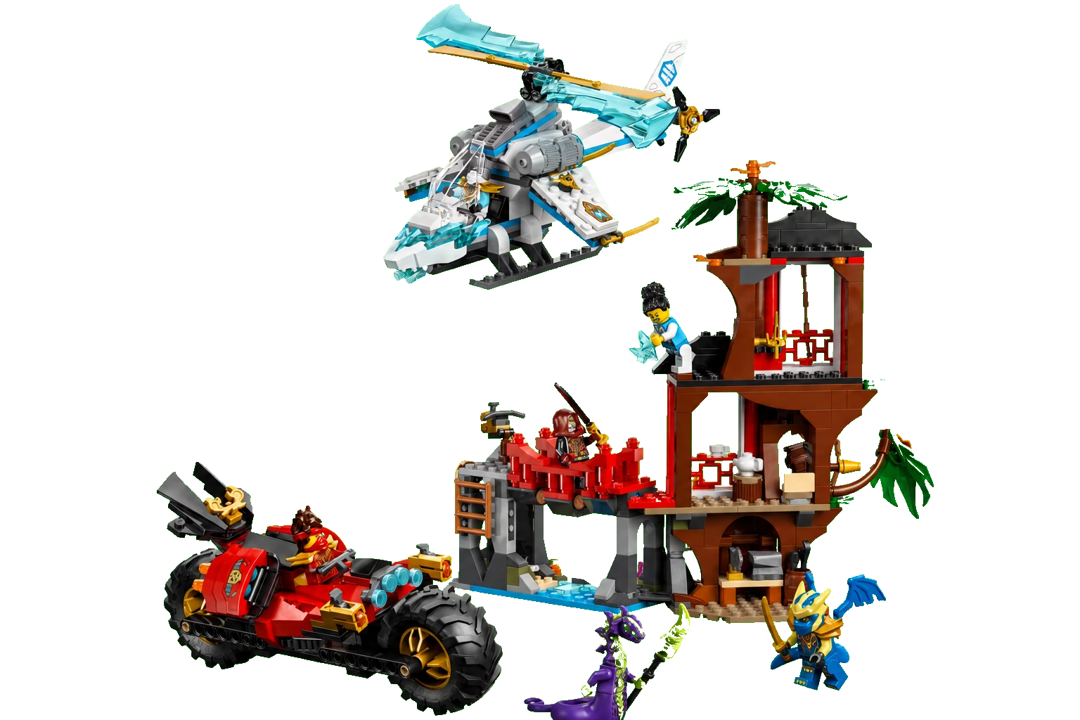 Ninjago : la bataille de la cabane et du véhicule ninja